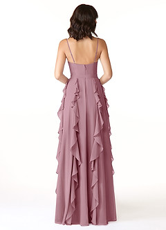 Azazie Peyton Bridesmaid Dresses Vintage Mauve A-Line Ruched Chiffon Dress image2