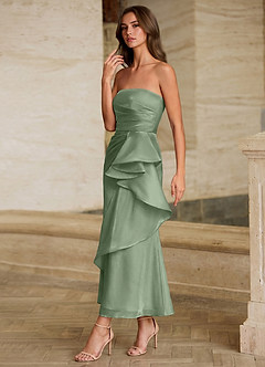 Ottilie Pink Satin Faced Chiffon Ruffled Maxi Dress image3