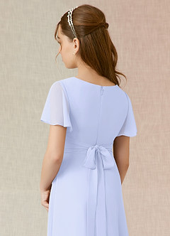 Azazie Induh Junior Abito A-Line in Chiffon Increspato Lavanda image5