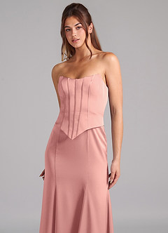 Azazie Ximena Robes de demoiselle d'honneur Robe Sirène Convertible en Satin extensible Corset Rosette image8