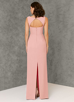 Azazie Flori Bridesmaid Dresses Rosette Sheath Square Neckline Chiffon Dress image2