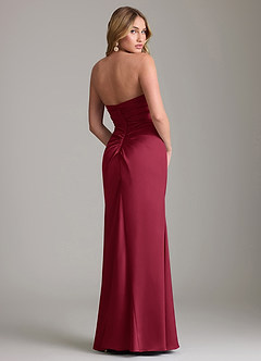 Azazie Lucille Bridesmaid Dresses Burgundy Mermaid Strapless Stretch Satin Convertible Dress image2