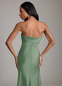 Azazie Saylor Brudtärnklänningar Klä av Sjöjungfru i Stretch Satin Axelbandslös Matcha image6