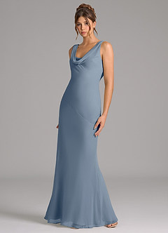 Azazie Rylina Bridesmaid Dresses Twilight Mermaid Pleated Chiffon Dress image4