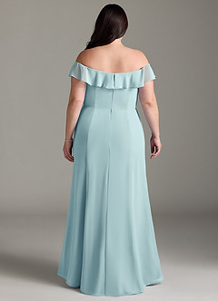 Azazie Sophie Bridesmaid Dresses Sea Glass A-Line Off the Shoulder Chiffon Convertible Dress image7