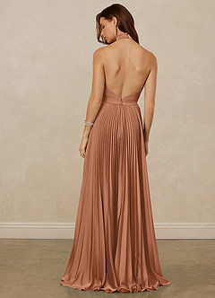 Christian Siriano Bridal for Azazie 1007 Bridesmaid Dresses Bronzer A-Line Pleated Stretch Satin Dress image6