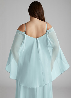 Azazie Cienna Bridesmaid Dresses Mist A-Line Off the Shoulder Chiffon Dress image12