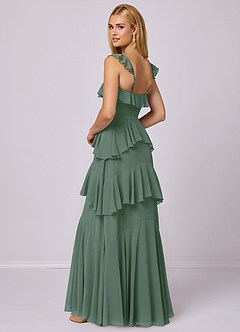 Barbie ♥ Azazie Bridesmaid Dresses Eucalyptus A-Line Sweetheart Neckline Chiffon Dress image2