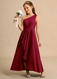 Azazie Taffy Girl Flower Girl Klänningar Klä A-Line i Matt satäng Spets image3