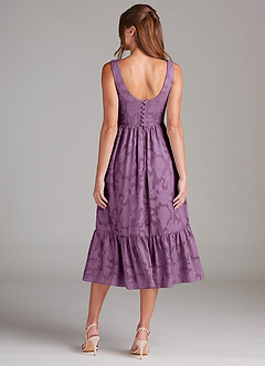 Azazie Alissa Bridesmaid Dresses Wisteria A-Line with Pockets Floral Burnout Dress image8
