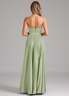 Azazie Akiko Brautjungfernkleider A-Linie Herzausschnitt Stretch-Satin Kleid Staubiger Salbeigrün image2