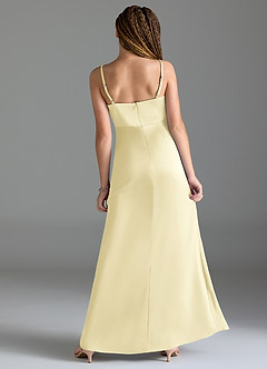 Azazie Maci Junior Klä av Sjöjungfru i Stretch Satin Plisserad image2