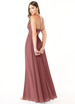 Azazie Aaida Brautjungfernkleider A-Linie Korsett Chiffon Kleid Amethyst image5