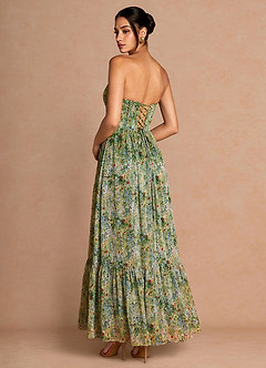 Portia Green Floral Maxi Dress image2