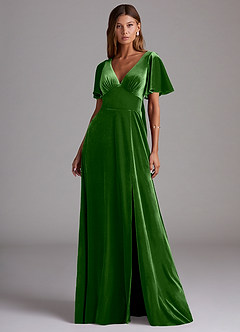 Azazie Kimber Bridesmaid Dresses Ivy A-Line with Pockets Velvet Dress image4