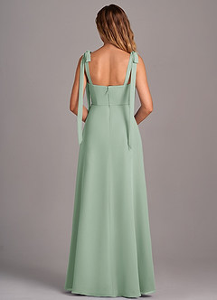 Azazie Debra Bridesmaid Dresses Agave A-Line with Pockets Chiffon Convertible Dress image3
