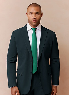 front Savile Verde Oscuro Saco de traje de mezcla de lana