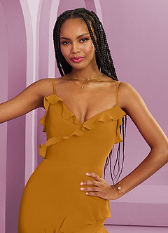 Barbie ♥ Azazie Jurken voor bruidsmeisjes Jurk van Chiffon met Kolom Boterbabbelaar image7