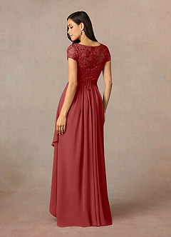 Azazie Lunda Mother of the Bride Dresses Rust A-Line Lace Chiffon Dress image4
