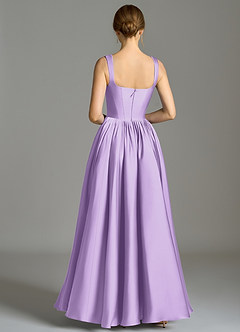 Azazie Verina Bridesmaid Dresses Lilac A-Line Pleated Stretch Satin Dress image6
