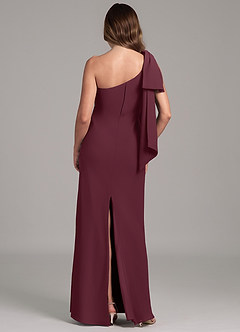 Azazie Capri Bridesmaid Dresses Cabernet A-Line One Shoulder Chiffon Dress image2