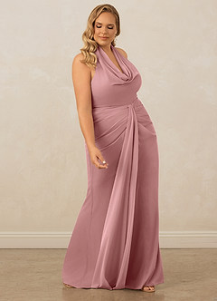 Christian Siriano Bridal for Azazie 1018 Venta Final Vestido de Cabernet de Malla de Corte Recto con Plisado image14