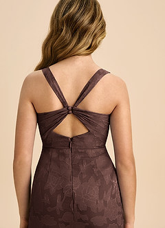 Azazie Mero Junior Abito Tubino in Burnout Floreale Plissettato Ganache image2