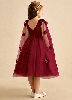 Azazie Staria Robe Demoiselle D'honneur Fillette Robe Princesse en Tulle Rayé Bourgogne image9