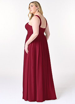 Azazie Elvira Bridesmaid Dresses Burgundy A-Line Pleated Chiffon Dress image10