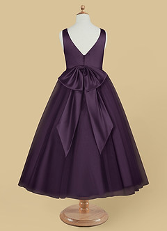 Azazie Marybell Jurken voor bloemenmeisjes A-Lijn Jurk van Tule Boog Pruim image6