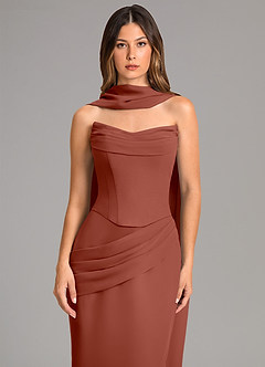 Azazie Sorrel Bridesmaid Dresses Auburn Mermaid Corset Chiffon Dress image6