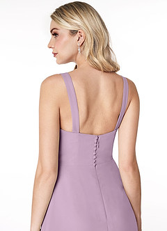 Azazie Jay Bridesmaid Dresses Wisteria A-Line Square Neckline Side Slit Chiffon Dress image6