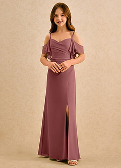 Azazie Pippy Girls Formal Sukienki dla dziewczynek sypiących kwiaty Linia A Dekolt w kształcie serca Szyfon Długość podłogi Sukienka image4