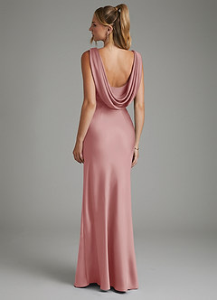 Azazie Elena Bridesmaid Dresses Dusty Rose Mermaid Pleated Stretch Satin Dress image2