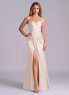 Azazie Sabrine Jurken voor bruidsmeisjes Jurk van Stretch Satijn met A-Lijn Sweetheart Halslijn Blozend Roze image5