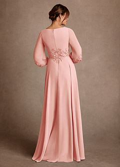 Azazie Yorba Kleider für die Brautmutter A-Linie Spitze Chiffon Kleid Rosettenrosa image3