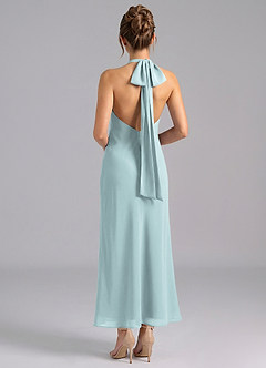 Azazie Velli Bridesmaid Dresses Mist Mermaid High Neck Chiffon Dress image2
