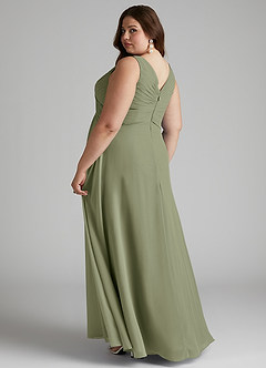 Azazie Flora Bridesmaid Dresses Pistachio A-Line Pleated Chiffon Dress image11