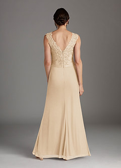 Azazie Edelin Mother of the Bride Dresses Champagne A-Line Sweetheart Neckline Pleated Mesh Dress image5