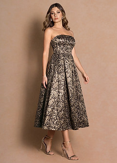 Valeri Ebony Gold Midi Dress image3