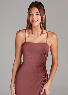 Azazie Aliani Jurken voor bruidsmeisjes Converteerbaar Jurk van Chiffon met Kolom Strapless Amethist image5
