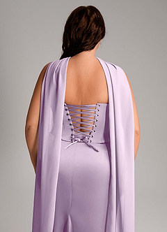 Azazie Sorrel Bridesmaid Dresses Frosted Lilac Mermaid Strapless Stretch Satin Convertible Dress image14