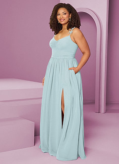 Barbie ♥ Azazie Bridesmaid Dresses Mist A-Line Pleated Chiffon Dress image3