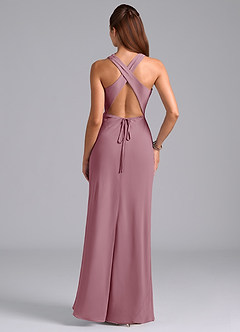 Azazie Evadne Bridesmaid Dresses Vintage Mauve A-Line Pleated Chiffon Dress image7
