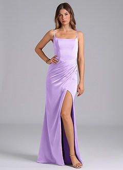 Azazie Donielle Bridesmaid Dresses Lilac Mermaid Corset Stretch Satin Dress image1