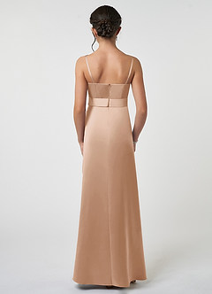 Azazie Anina Junior Robe Trapèze en Satin extensible Arc Rose Perle image2