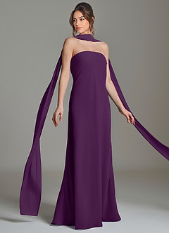 Azazie Ilana Bridesmaid Dresses Grape A-Line Strapless Chiffon Dress image5