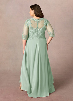 Azazie Monza Mother of the Bride Dresses Agave A-Line Lace Chiffon Dress image9