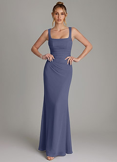 Azazie Agustina Bridesmaid Dresses Stormy Mermaid Corset Chiffon Dress image3