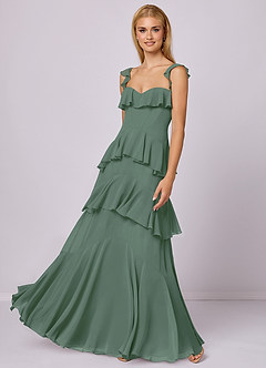 Barbie ♥ Azazie Bridesmaid Dresses Eucalyptus A-Line Sweetheart Neckline Chiffon Dress image1